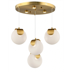 EASD-374 Bloom 4’lü Gold-Eskitme Modern Camlı LED Avize