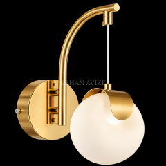 EASD-374 Bloom Gold-Eskitme Modern Camlı LED Aplik