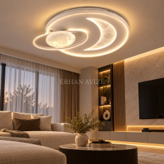 EASD-372 Ay ve Gezegen Tasarımlı Modern LED Plafonyer Avize