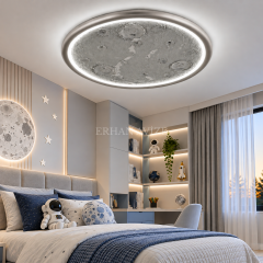 EASD-462 Ay Yüzeyi Gri Modern LED Plafonyer Avize