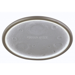 EASD-462 Ay Yüzeyi Beyaz 60 cm Modern LED Plafonyer Avize