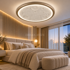 EASD-462 Ay Yüzeyi Beyaz 60 cm Modern LED Plafonyer Avize