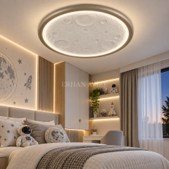 EASD-462 Ay Yüzeyi Beyaz 60 cm Modern LED Plafonyer Avize