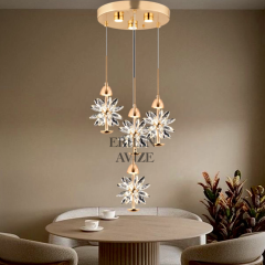 EAPV-126 4'lü Gold Kristal Detaylı LED Avize