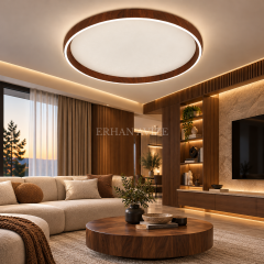 EASD-514 Ahşap Desenli Modern LED Plafonyer Avize
