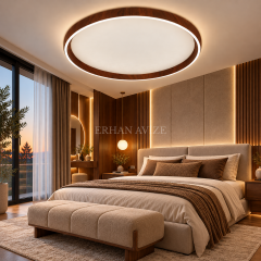 EASD-514 Ahşap Desenli Modern LED Plafonyer Avize