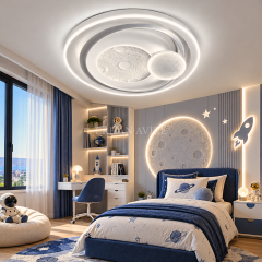 EAZL-33 Ay ve Gezegen Tasarımlı 3 Renk Kumandalı LED Plafonyer Avize