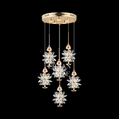 EAPV-126 6'lı Gold Kristal Detaylı LED Avize