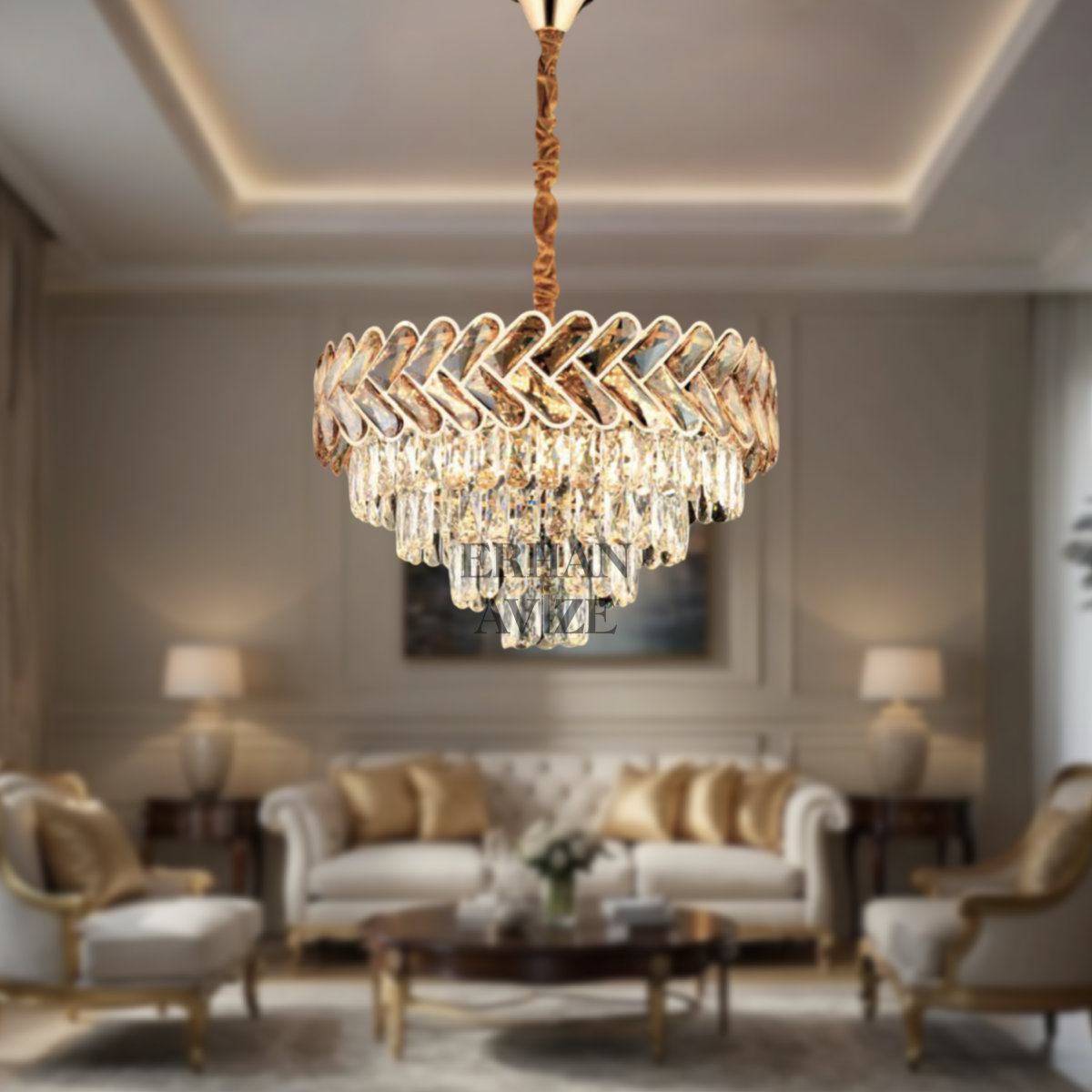 EAML-03 Kristal 55’lik Gold Avize