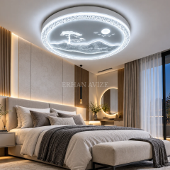 EAZL-617 Doğa Manzaralı 3 Renk Kumandalı LED Plafonyer Avize – 50 cm