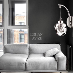 EAPV-163 Krom Kristal Detaylı LED Aplik