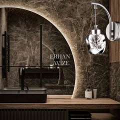 EAPV-163 Krom Kristal Detaylı LED Aplik