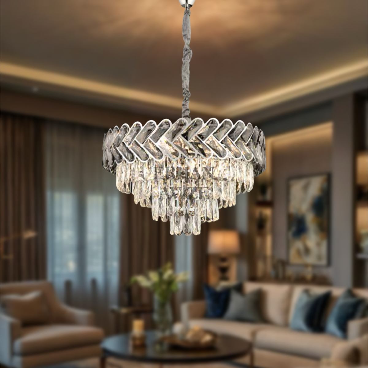 EAML-03 Kristal 55’lik Krom Avize