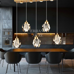 EAPV-163 5'li Sıralı Yemek Masası Gold LED Avize