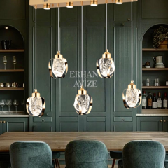 EAPV-163 5'li Sıralı Yemek Masası Gold LED Avize