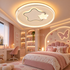 EAEP-03 Yıldız Tasarımlı 3 Renk Kumandalı Dimmerli LED Plafonyer Avize – 50 cm