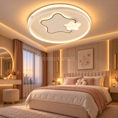 EAEP-03 Yıldız Tasarımlı 3 Renk Kumandalı Dimmerli LED Plafonyer Avize – 50 cm
