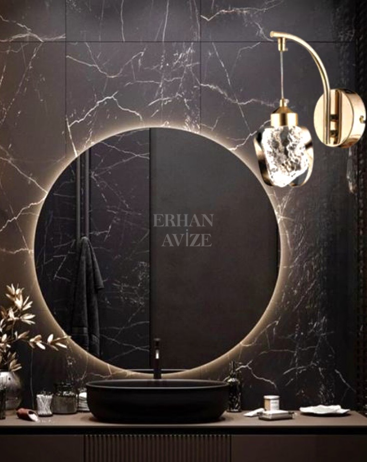 EAPV-163 Gold Kristal Detaylı LED Aplik