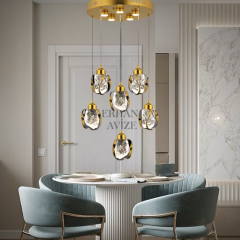 EAPV-163 6'lı Eskitme Kristal Detaylı LED Avize