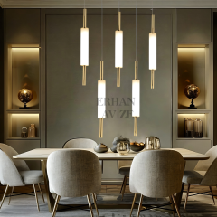 EASD-150 5'li Sıralı Yemek Masası Mermer Model Eskitme LED Avize