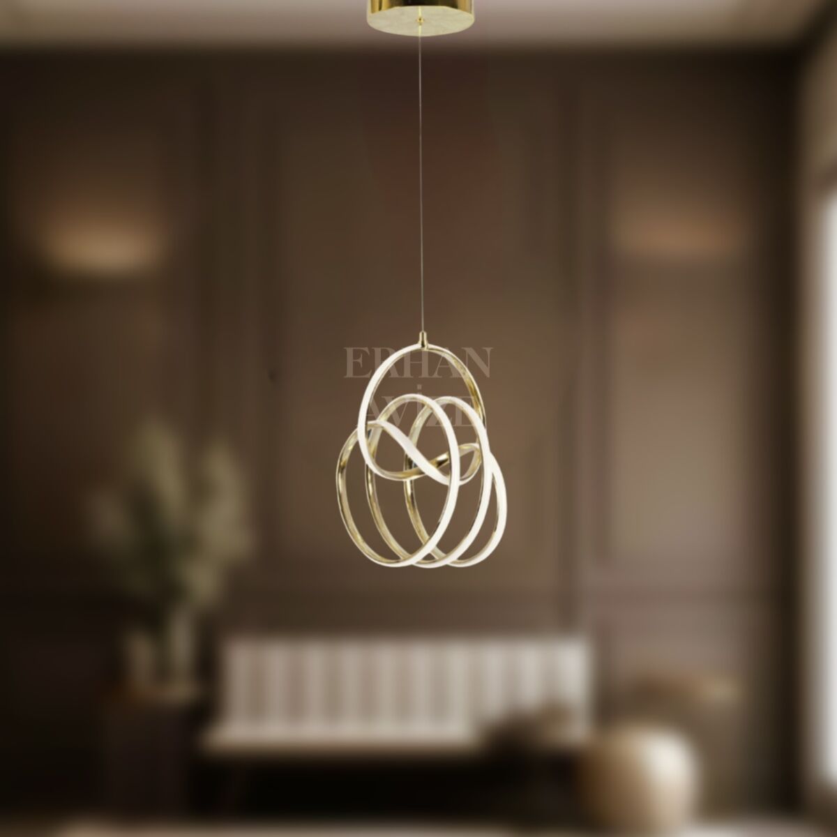 EAAD-157 Tekli Gold LED Avize