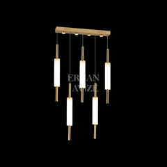 EASD-150 5'li Sıralı Yemek Masası Mermer Model Eskitme LED Avize