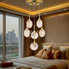 EASD-131 6'lı Mermer Model Sarkıt Eskitme LED Avize