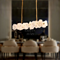 EASD-009 100'lük Yemek Masası Mermer Model Eskitme LED Avize