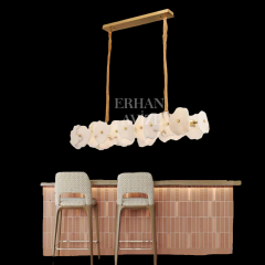 EASD-009 100'lük Yemek Masası Mermer Model Eskitme LED Avize