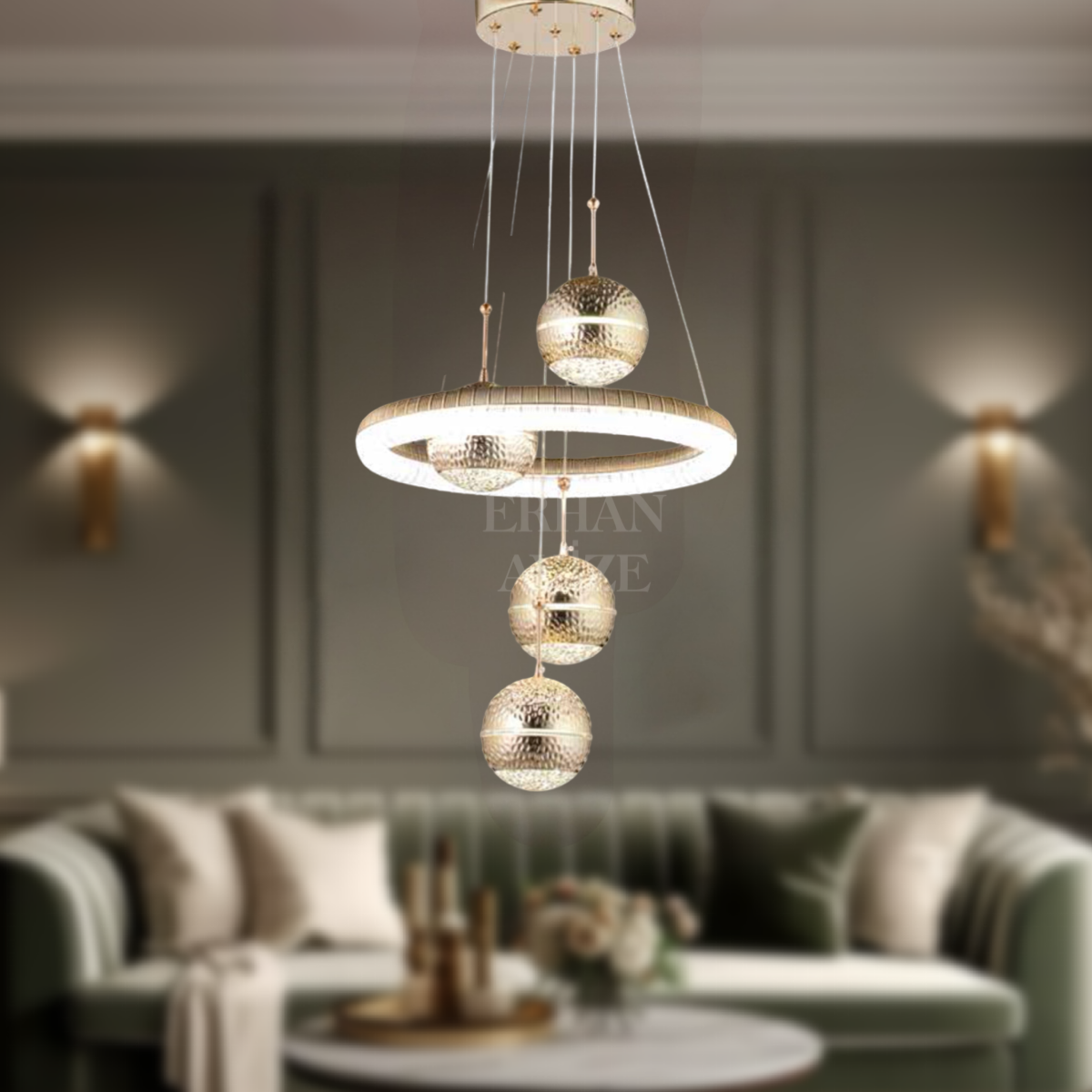 EASD-217 4’lü Sarkıt Gold LED Avize