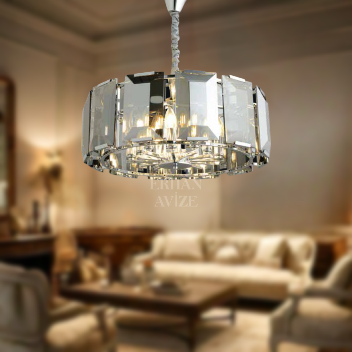 EAMT-08 60’lik Kristal Krom Avize