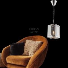 EADM-36 Tekli Kristal Krom Avize