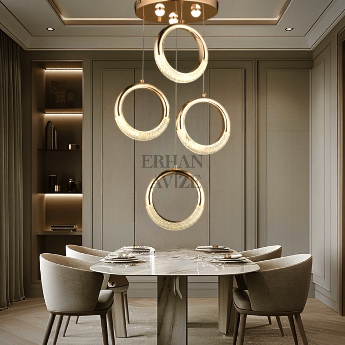 EAD-083 4'lü Gold LED Avize