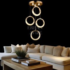 EAD-083 4'lü Gold İşlemeli LED Avize