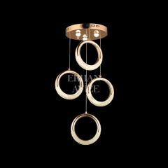 EAD-083 4'lü Gold İşlemeli LED Avize