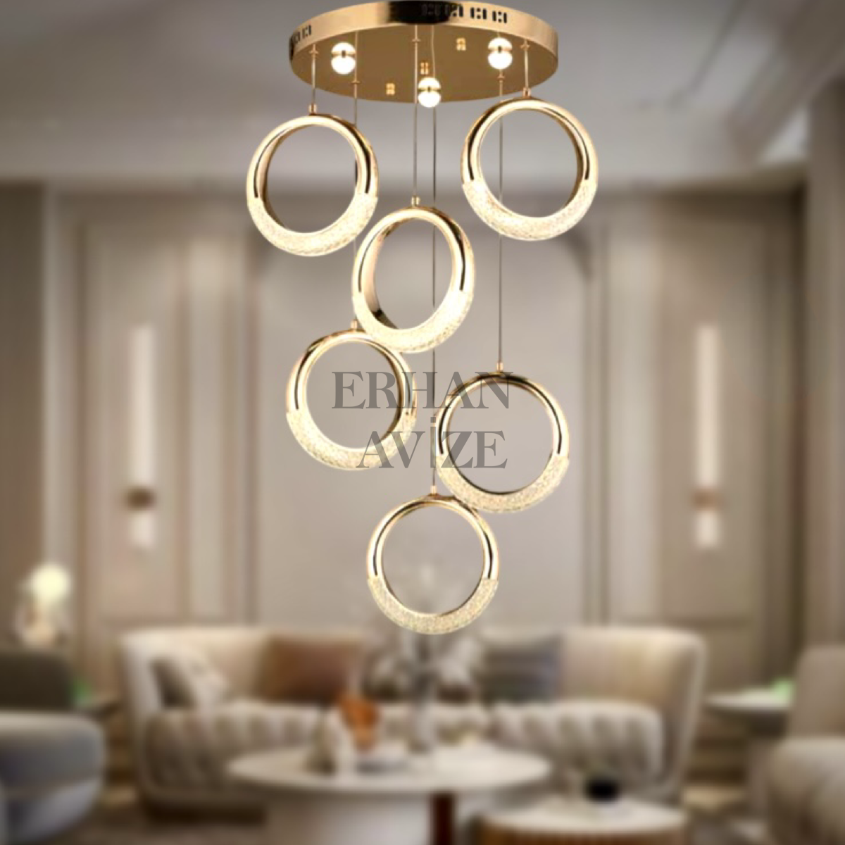 EAAD-083 6'lı İşlemeli LED Avize