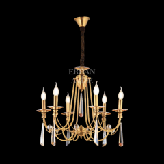 EADM-08 6’lı Sarı Kristal Eskitme Avize