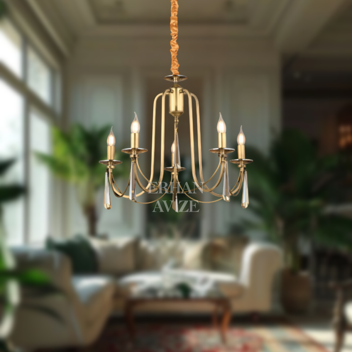 EAKONTES 5’li Kristal Eskitme Avize