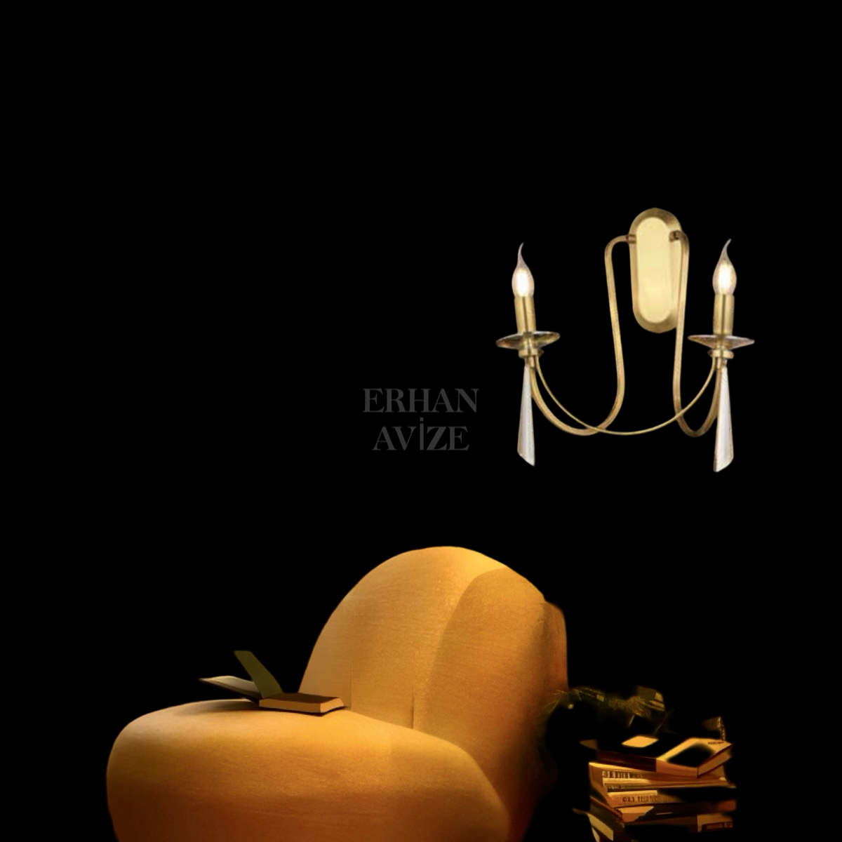 EAKONTES 2 Kollu Kristal Eskitme Aplik