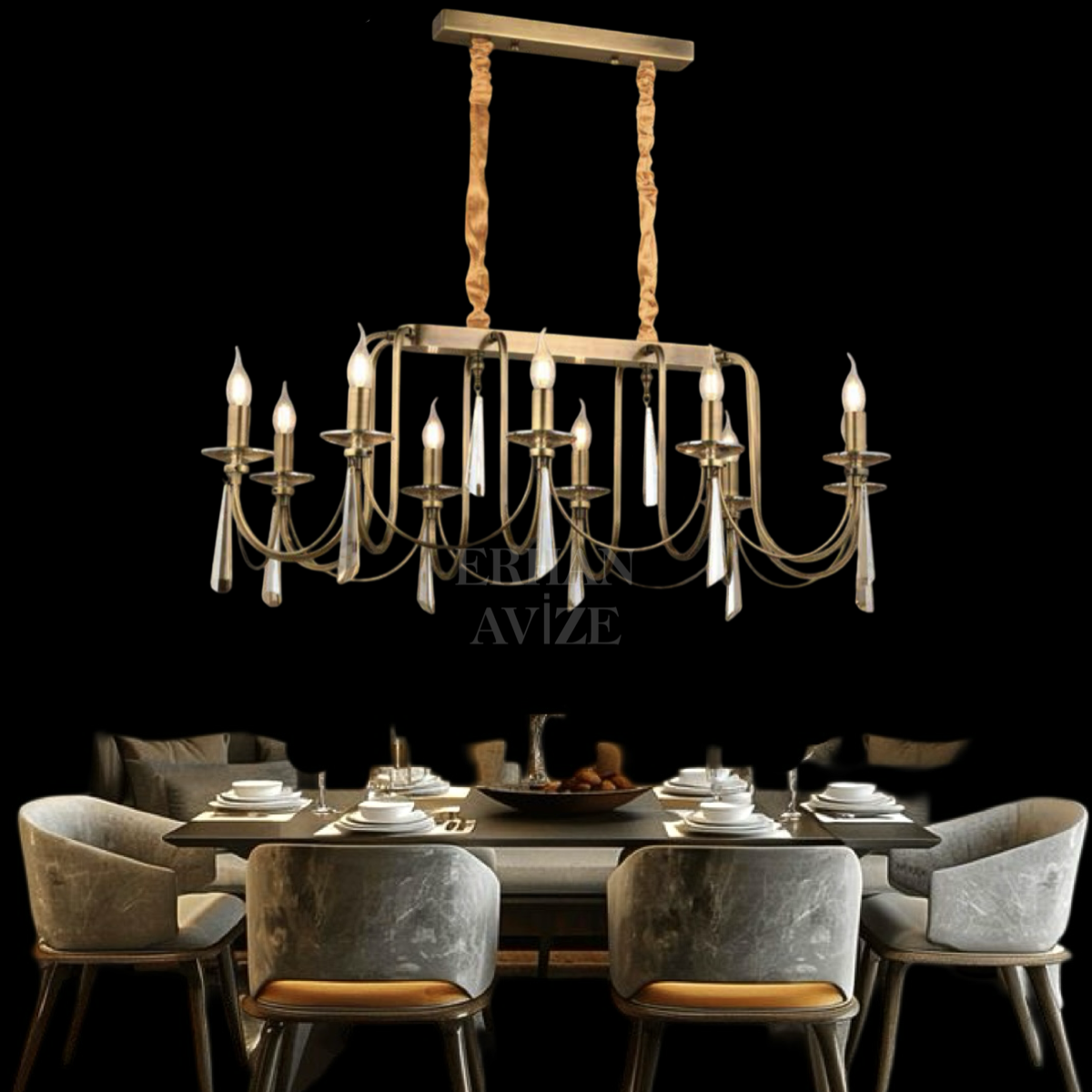 EAKONTES YM 10’lu Kristal Eskitme Avize