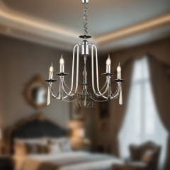 EAKONTES 5’li Kristal Krom Avize