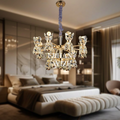 EAPD-137 8+4'lü Gold Kristalli LED Avize