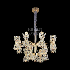 EAPD-137 8+4'lü Gold Kristalli LED Avize