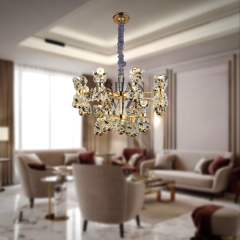 EAPD-137 8+4'lü Gold Kristalli LED Avize