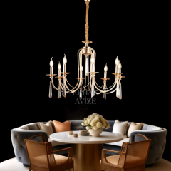 EAKONTES 8’li Kristal Gold Avize