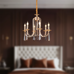 EAKONTES 6’lı Kristal Gold Avize