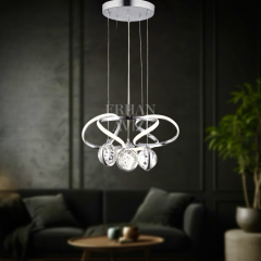 EAAD-20 85 Taşlı Krom LED Avize