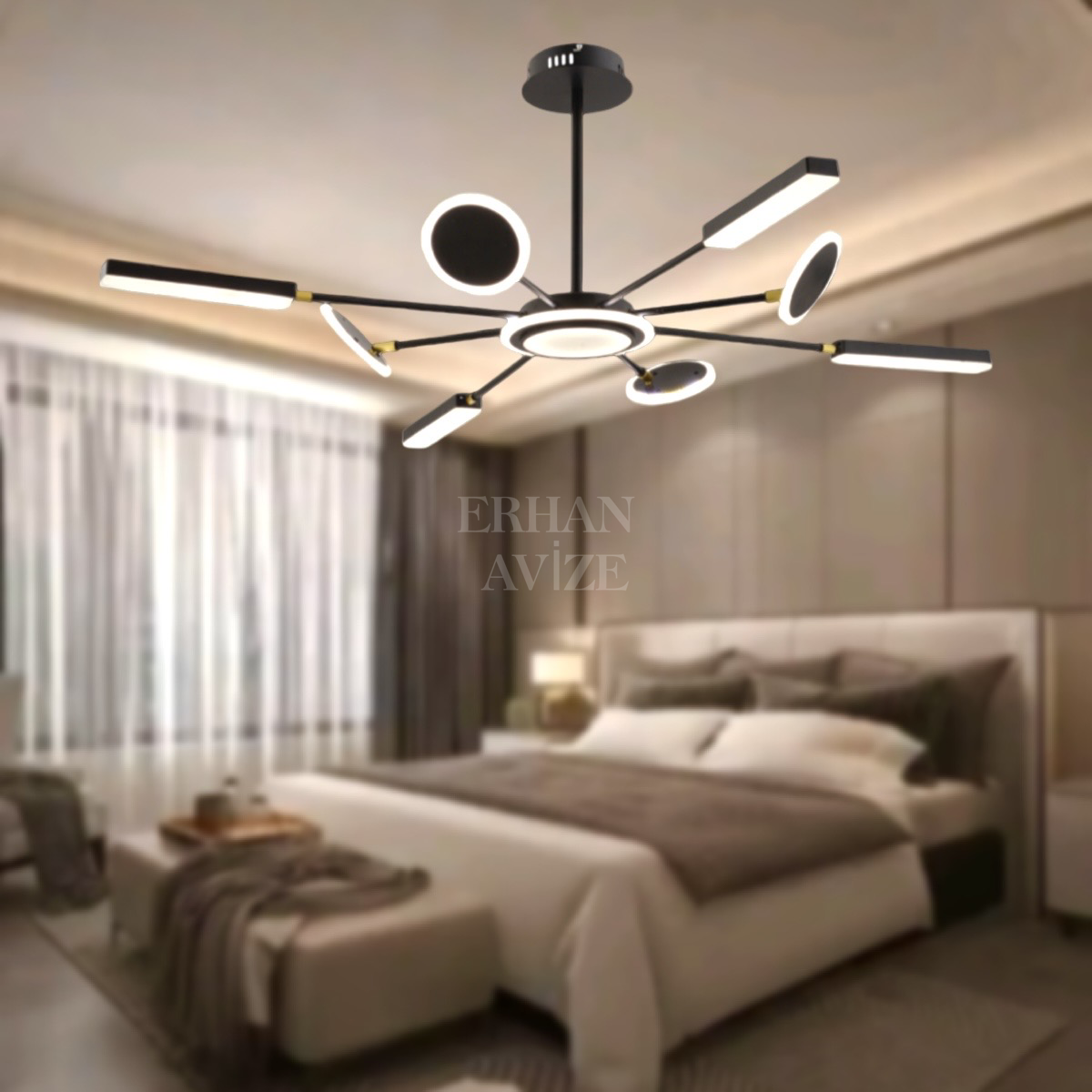 EASD-83 Gold detaylı LED Avize