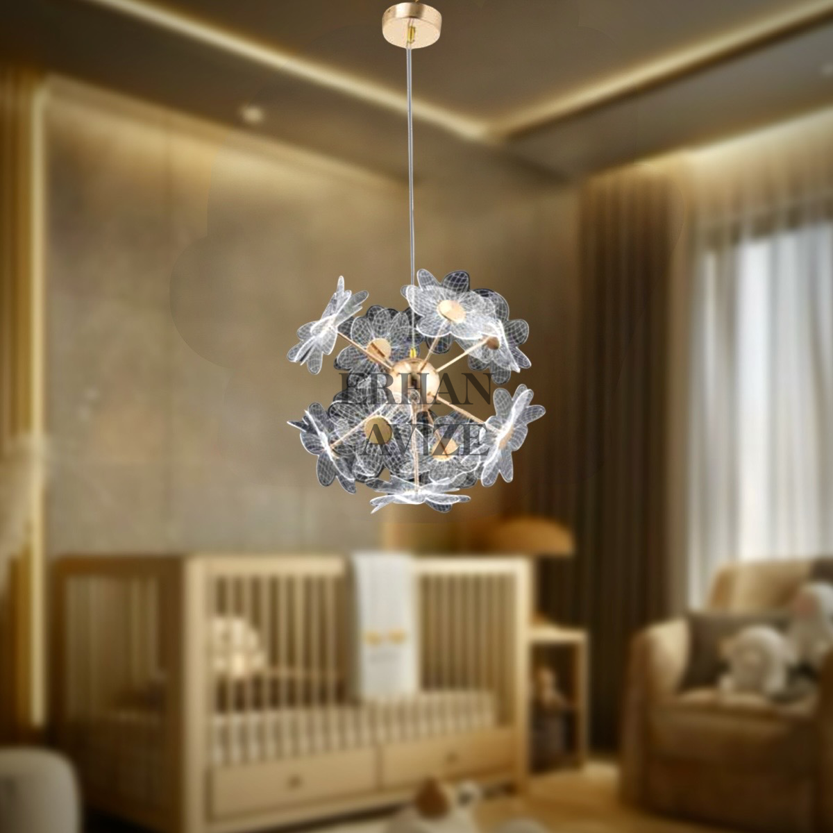 EASD-29 Gold detaylı LED Avize