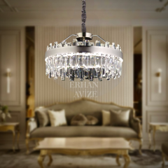 EASD-153 Kristal Yuvarlak Krom LED Avize